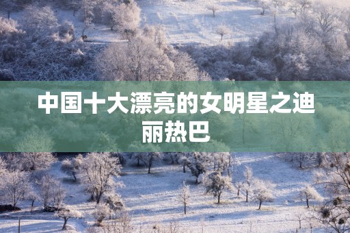 中国十大漂亮的女明星之迪丽热巴