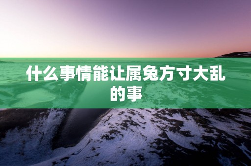 什么事情能让属兔方寸大乱的事