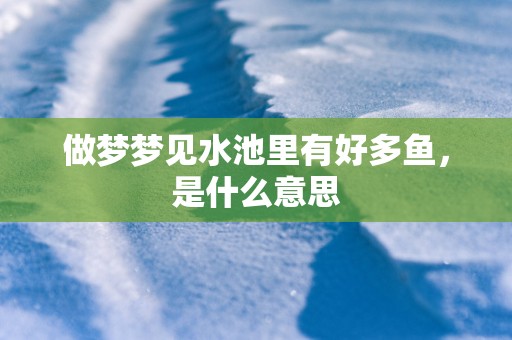 做梦梦见水池里有好多鱼，是什么意思