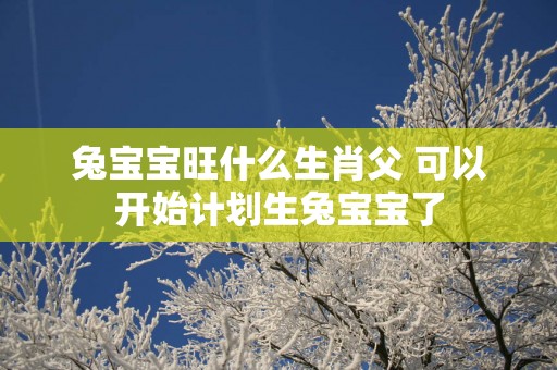 兔宝宝旺什么生肖父 可以开始计划生兔宝宝了
