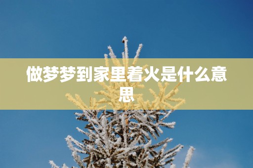 做梦梦到家里着火是什么意思