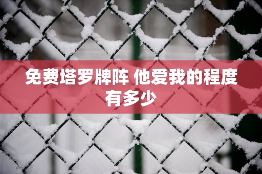 免费塔罗牌阵 他爱我的程度有多少
