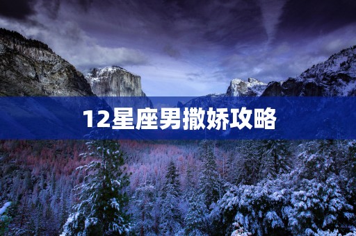 12星座男撒娇攻略