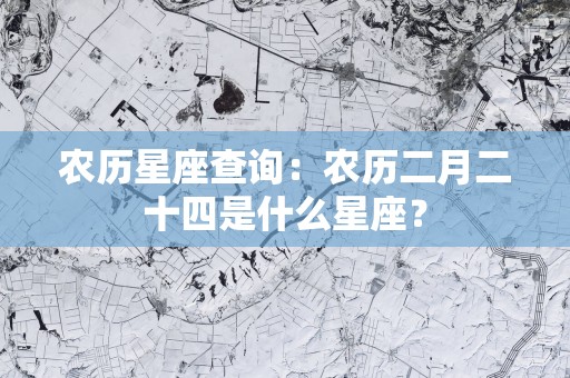 农历星座查询：农历二月二十四是什么星座？