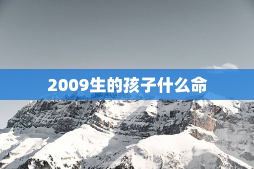 2009生的孩子什么命