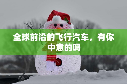 全球前沿的飞行汽车，有你中意的吗