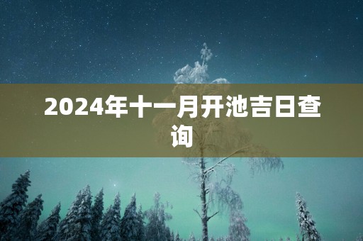 2025年十一月开池吉日查询