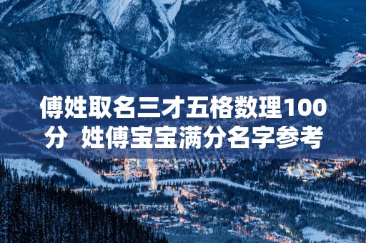 傅姓取名三才五格数理100分  姓傅宝宝满分名字参考