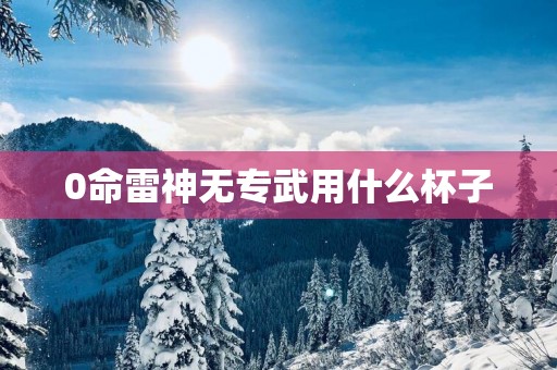 0命雷神无专武用什么杯子
