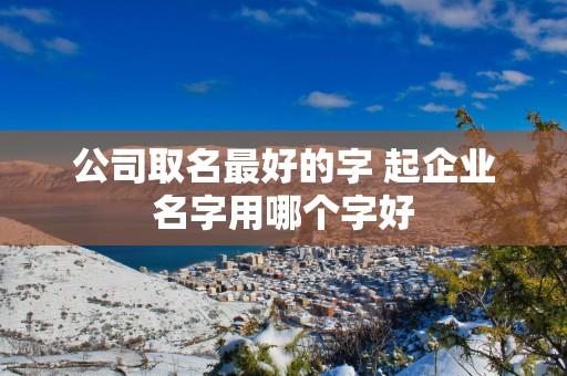 公司取名最好的字 起企业名字用哪个字好