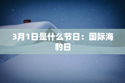 3月1日是什么节日：国际海豹日