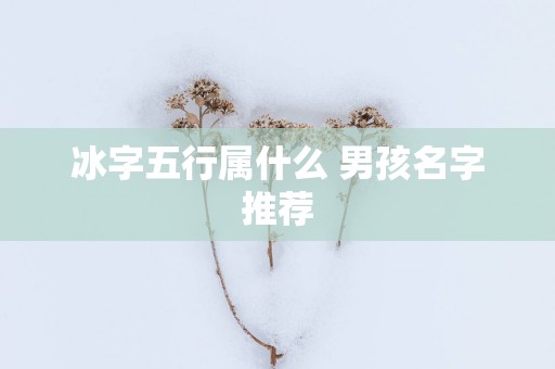 冰字五行属什么 男孩名字推荐