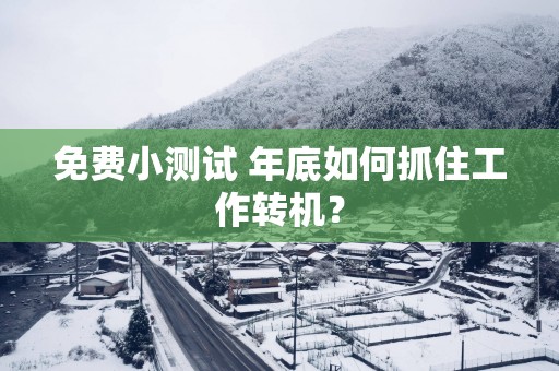 免费小测试 年底如何抓住工作转机？