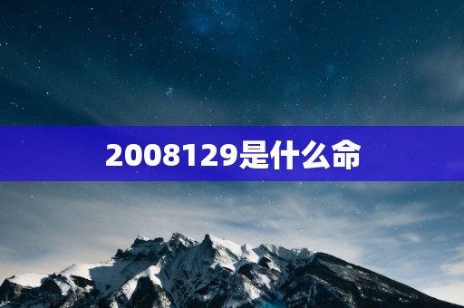 2008129是什么命