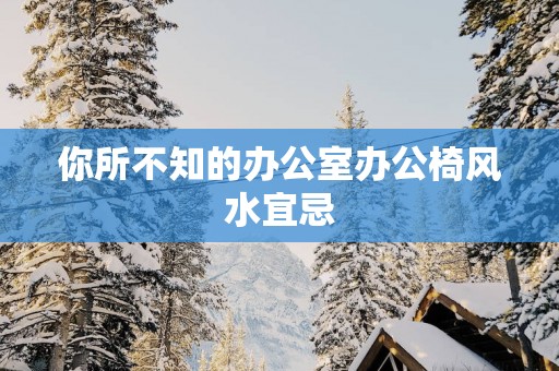 你所不知的办公室办公椅风水宜忌
