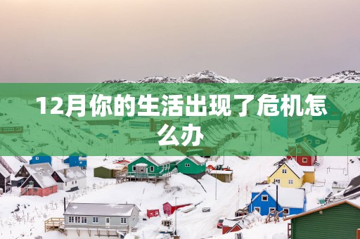 12月你的生活出现了危机怎么办