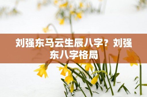刘强东马云生辰八字？刘强东八字格局