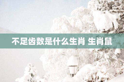 不足齿数是什么生肖 生肖鼠