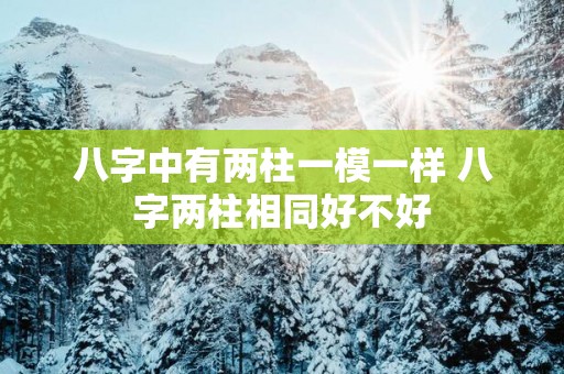 八字中有两柱一模一样 八字两柱相同好不好