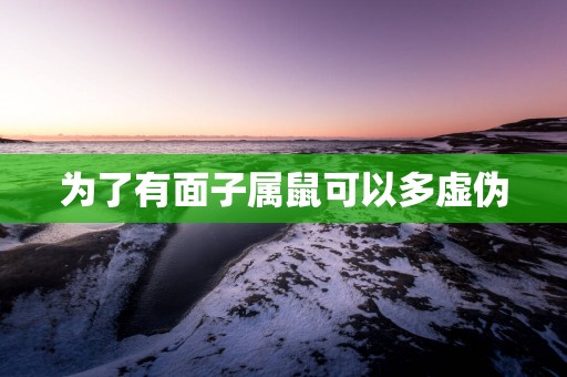 为了有面子属鼠可以多虚伪