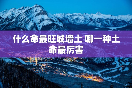什么命最旺城墙土 哪一种土命最厉害