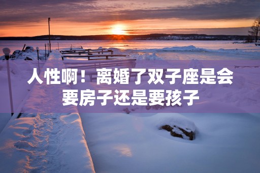 人性啊！离婚了双子座是会要房子还是要孩子
