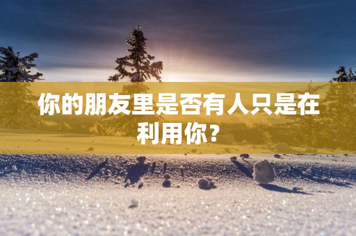 你的朋友里是否有人只是在利用你？
