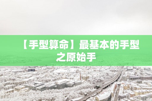 【手型算命】最基本的手型之原始手
