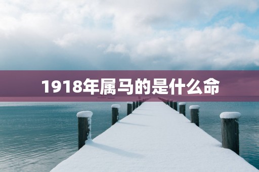 1918年属马的是什么命
