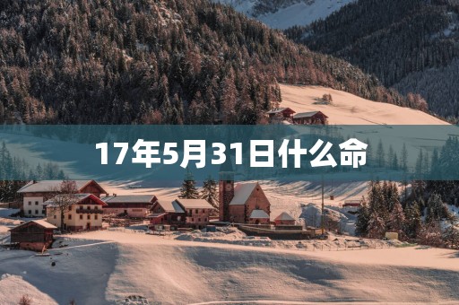17年5月31日什么命
