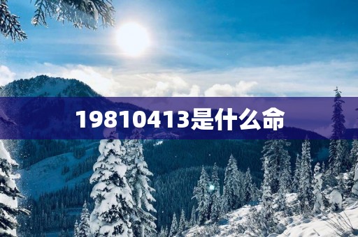 19810413是什么命