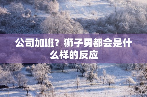 公司加班？狮子男都会是什么样的反应