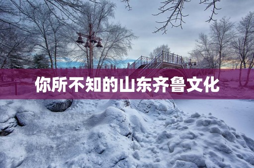 你所不知的山东齐鲁文化