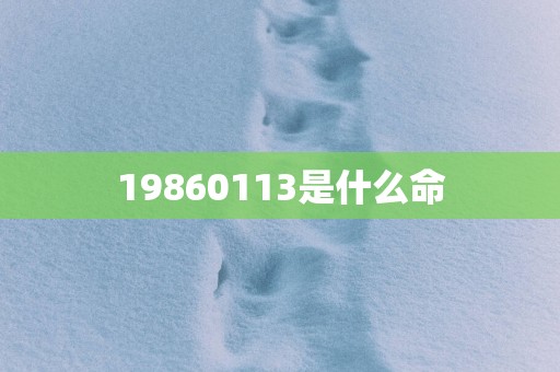 19860113是什么命