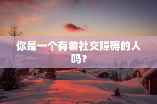 你是一个有着社交障碍的人吗？