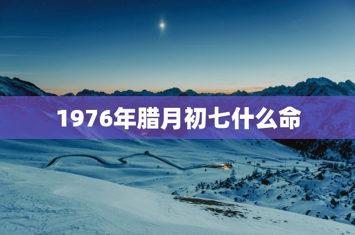1976年腊月初七什么命