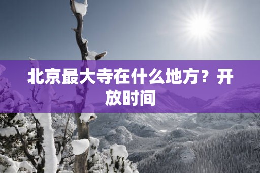 北京最大寺在什么地方？开放时间