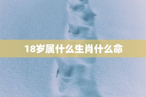 18岁属什么生肖什么命