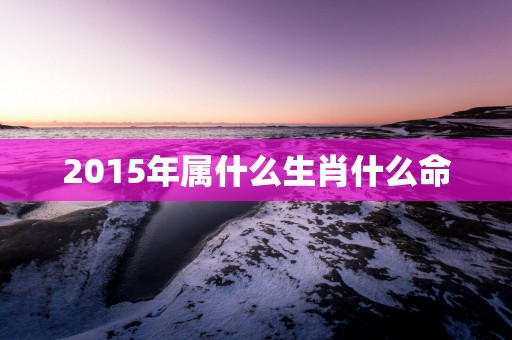 2015年属什么生肖什么命