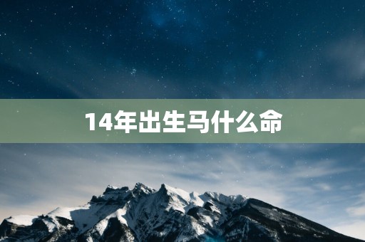 14年出生马什么命