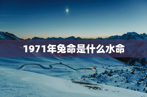 1971年兔命是什么水命