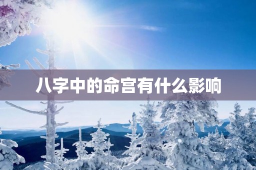 八字中的命宫有什么影响