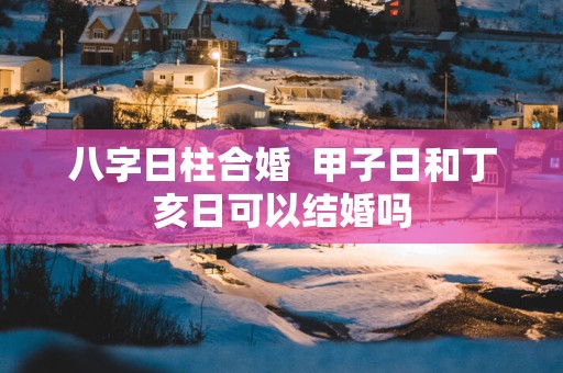 八字日柱合婚  甲子日和丁亥日可以结婚吗