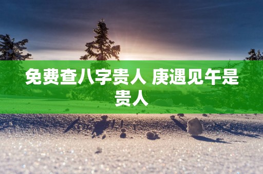 免费查八字贵人 庚遇见午是贵人