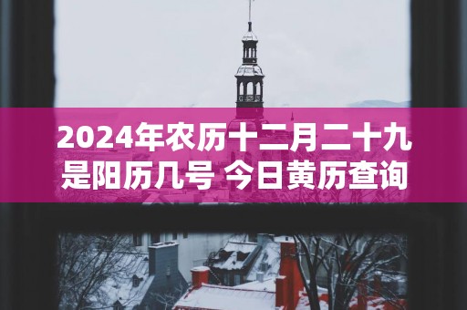 2025年农历十二月二十九是阳历几号 今日黄历查询