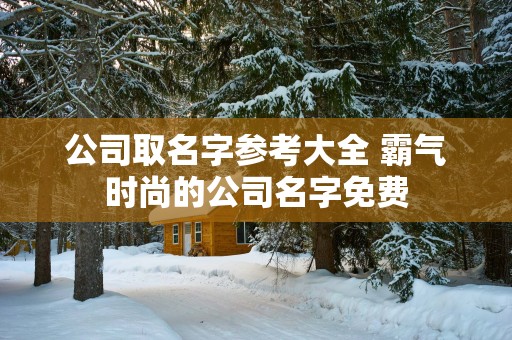 公司取名字参考大全 霸气时尚的公司名字免费