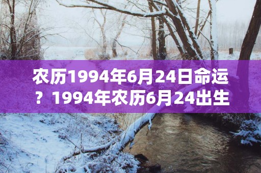 农历1994年6月24日命运？1994年农历6月24出生
