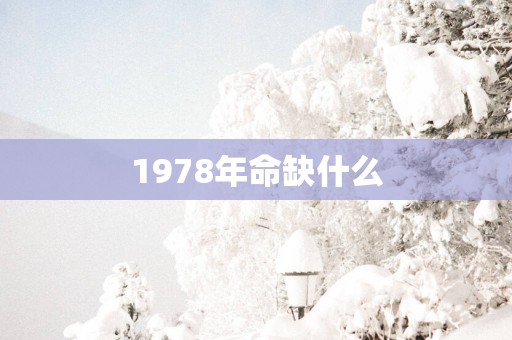 1978年命缺什么