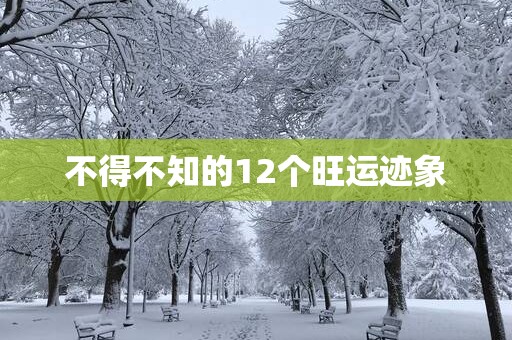 不得不知的12个旺运迹象