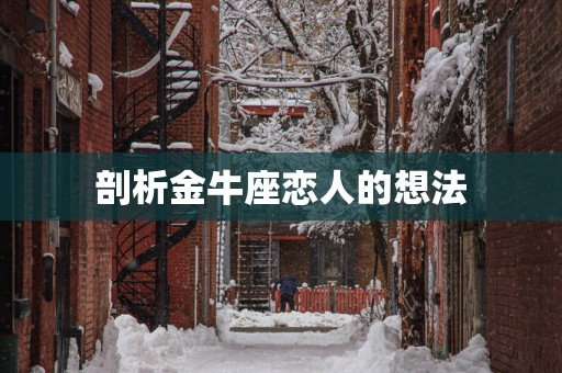 剖析金牛座恋人的想法